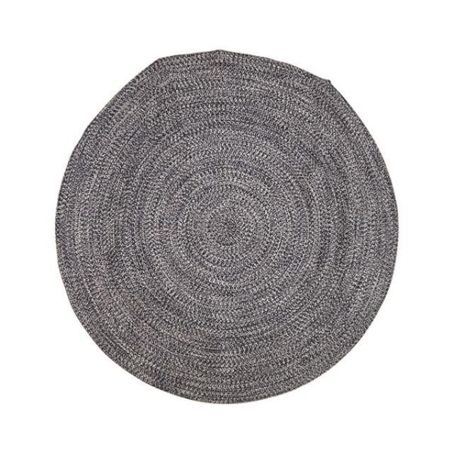 RUG-(8'Round)Navy & White Braided