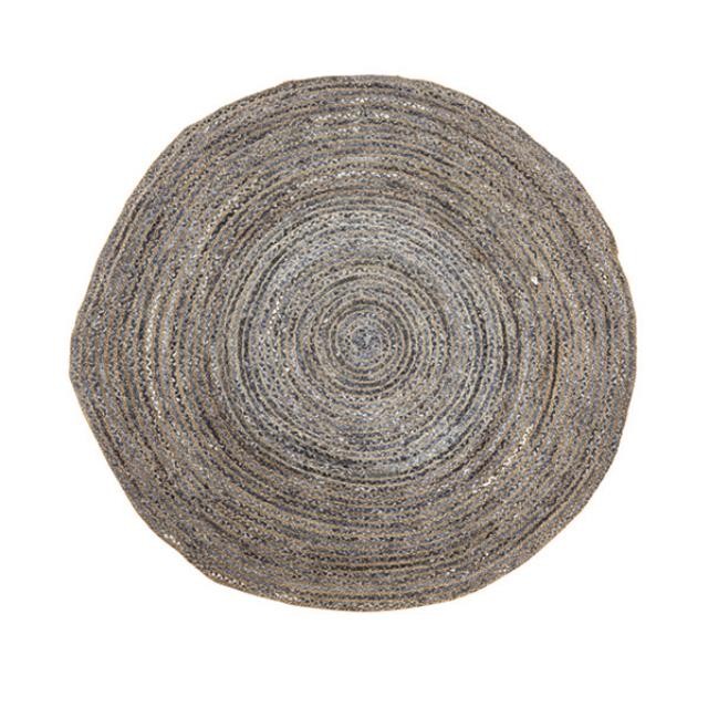 RUG-(8'Round)Blue/White/Sisel Braided Rings