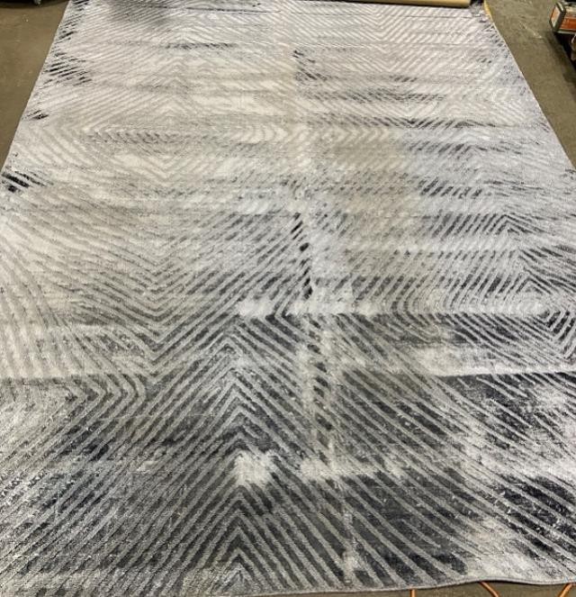 RUG-(9'x12') Boho Abstract Wool Rug in Navy