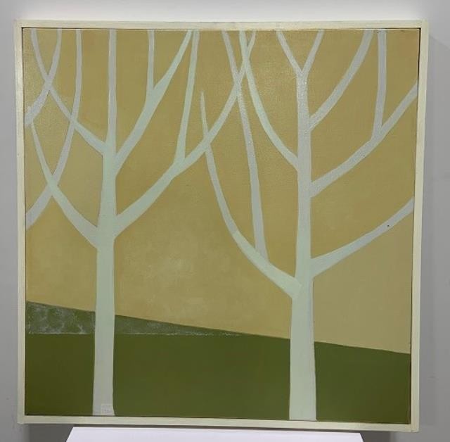 PAINTING-White Trees, Yellow Background (3)