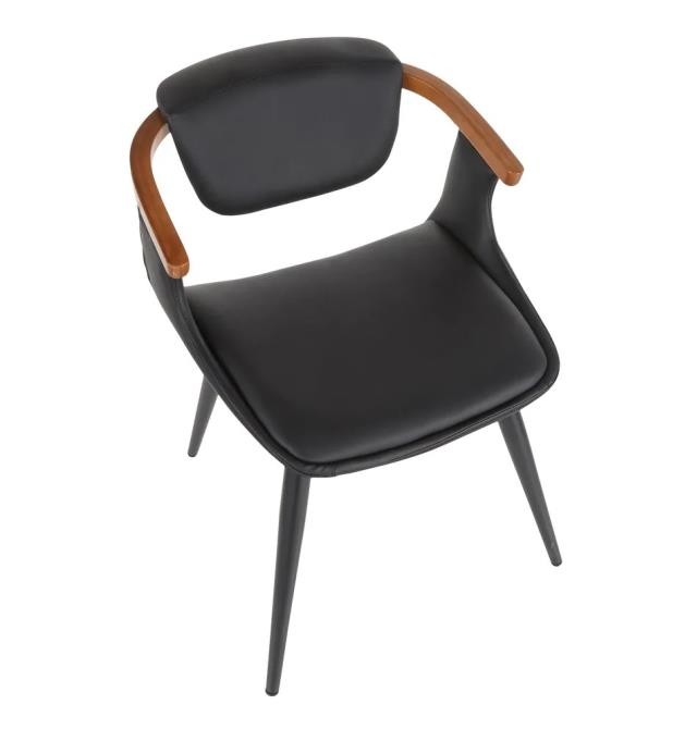 MCM Dining Chair-Black W/Walnut Detail