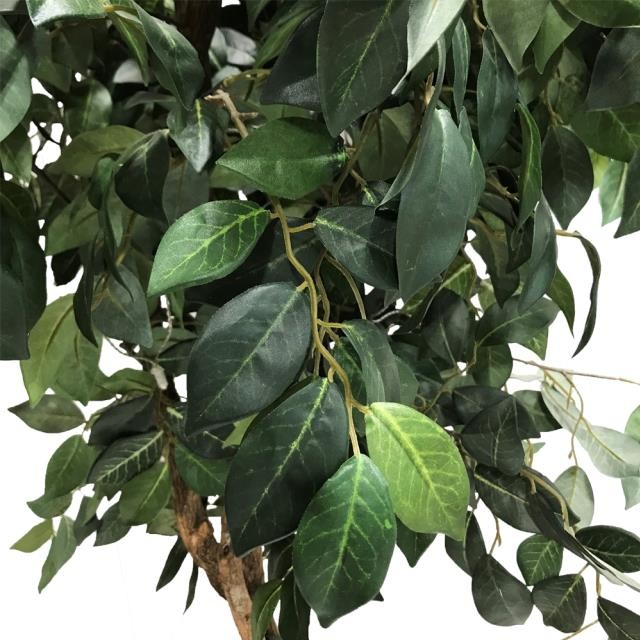 FAUX FICUS TREE-(5'5") Triple Twist Trunk W/Stone Pot