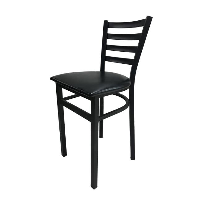 STOOL-Black Metal Ladder Back/Counter Height