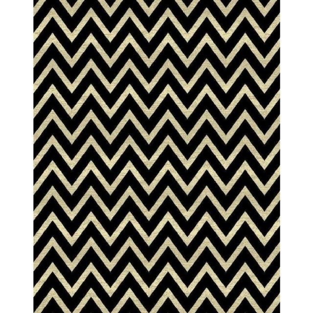 RUG-(8'x11')Black & Beige Chevron