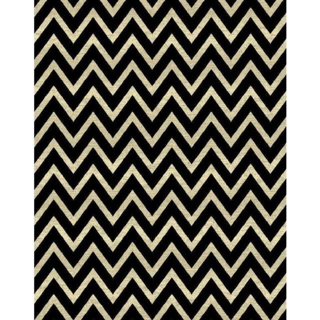 RUG-(8'x11')Black & Beige Chevron