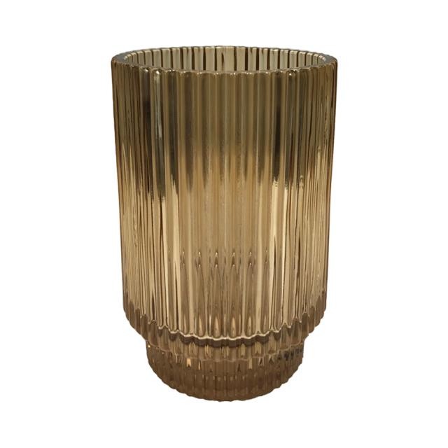 VOTIVE-Ribbed/ Fluted Amber