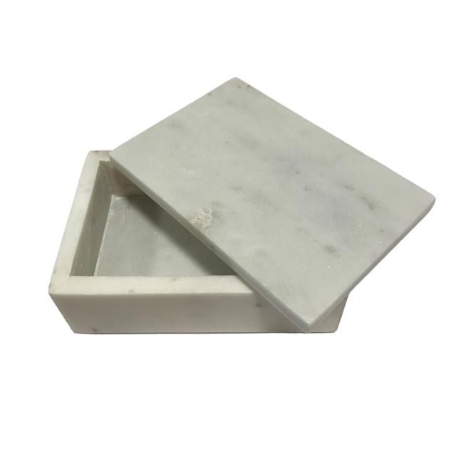 BOX-Rectangular Marble Box w/Lid