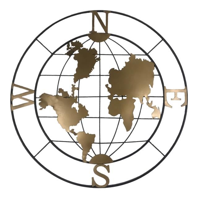 GLOBE-Metal N,S,E,W Wall Sculpture