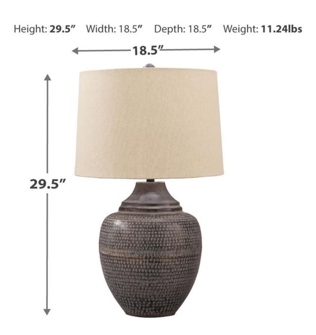 TABLE LAMP-Metal W/Knob Texture