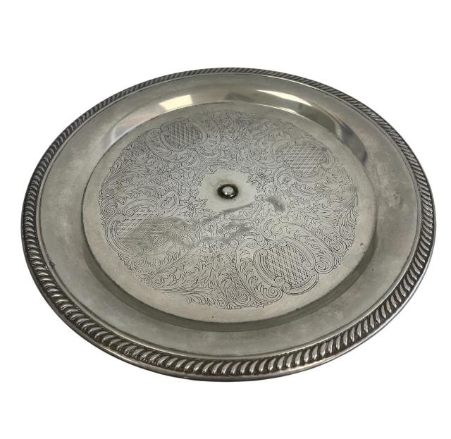 CAKE STAND-CHROME W/ROPE EDGE