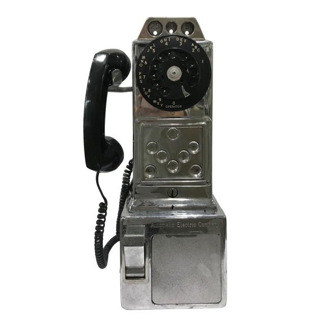 PAYPHONE-Vintage Silver "Automatic Electric" Rotary Dial Payphone