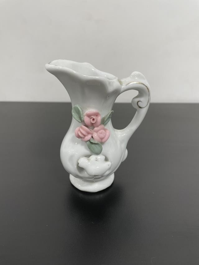 FIGURINE-Small Porcelain Pitcher w/Flowers