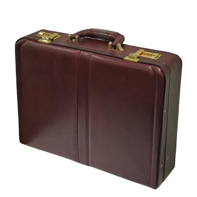 SUITCASE-McKlein Burgundy Leather Attache Case