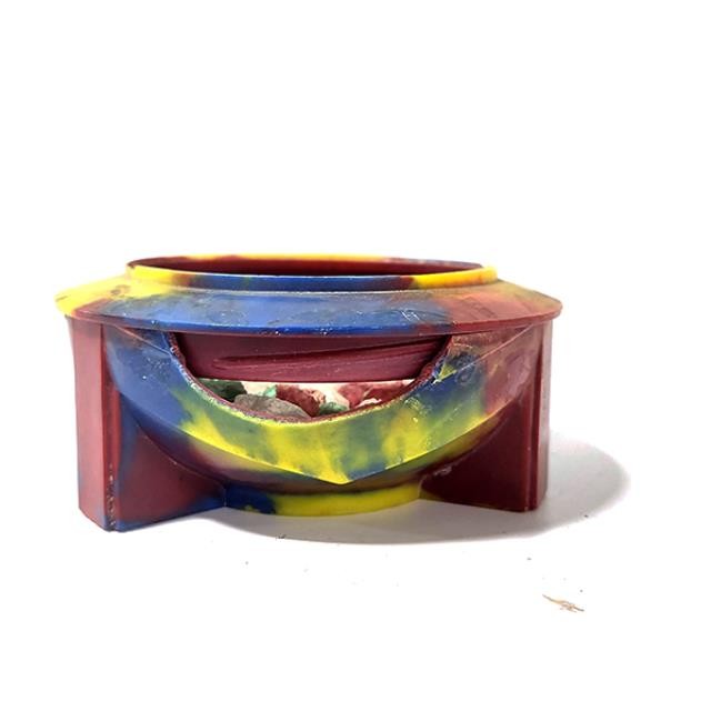 DECORATIVE BOWL-Small Tie-Dyed Bowl w/Colorful Rocks