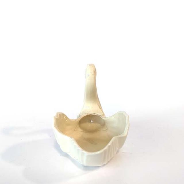 FIGURINE-Off-White Swan w/Gold Eyes & Nose