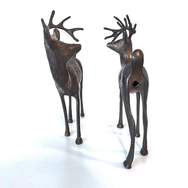 FIGURINE-Vintage Brass Reindeer