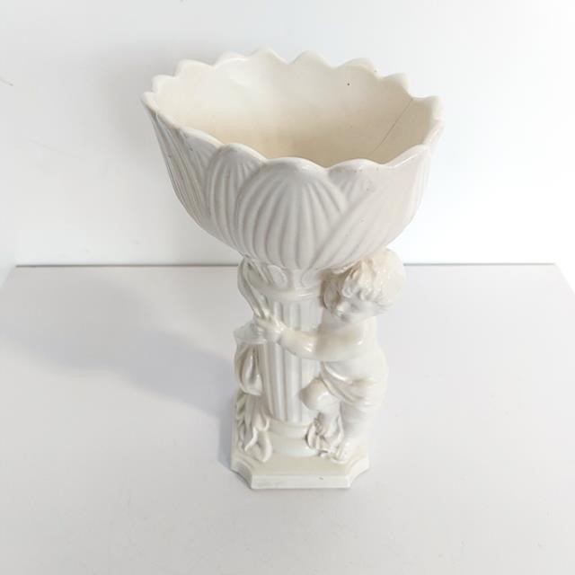 DECORATIVE DISH-Dish on Pedestal w/Boy Hugging Column