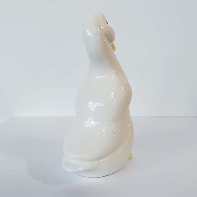 FIGURINE-White Ceramic Duck