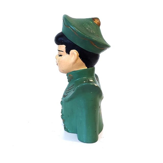 FIGURINE-Asian Man in Green Uniform-Head Figurine