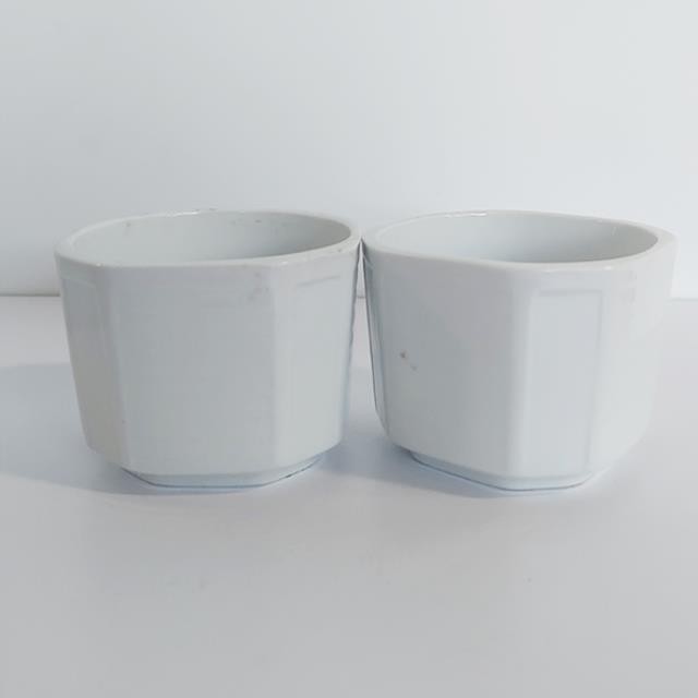 VASE-White Milk Glass Round Interior/Square Exterior Vase