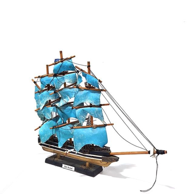 SHIP MODEL-"Red Jacket" w/Blue Sails