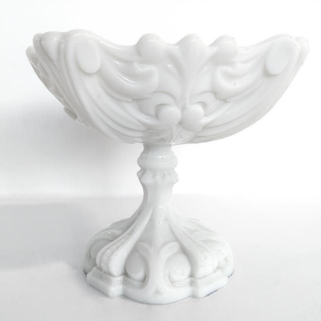 CANDY DISH-Square Filigree Milk Glass Dish