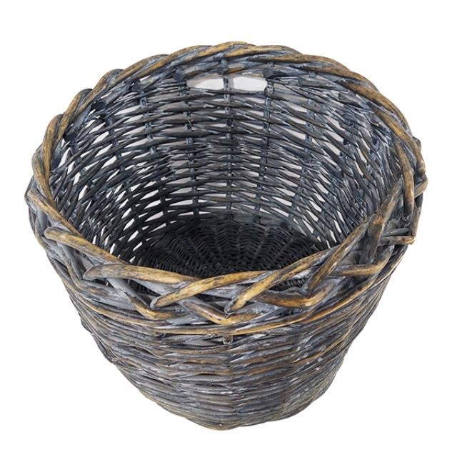 BASKET-Distressed Blue Round Basket