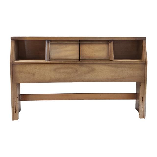 HEADBOARD-Modern Full Ashwood w/Sliding Door Storage Compartments