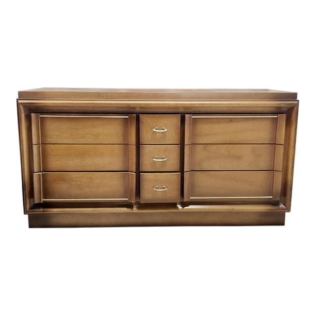 DRESSER-Modern Ashwood (9) Drawer w/Gold Accents