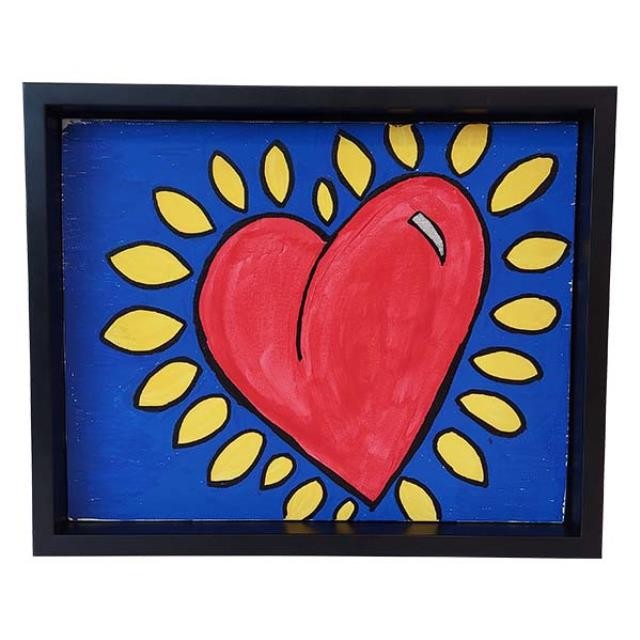 PAINTING-KH Inspired Sunshine Heart In Black Frame