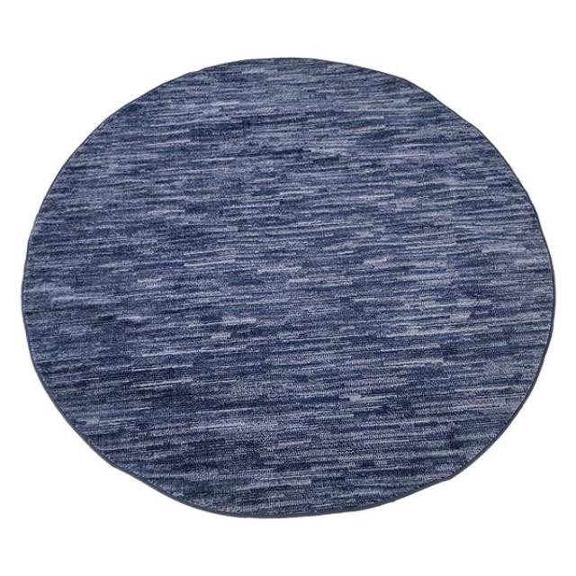 RUG-Solid Contemporary Navy Blue 6'6" Round Area Rug