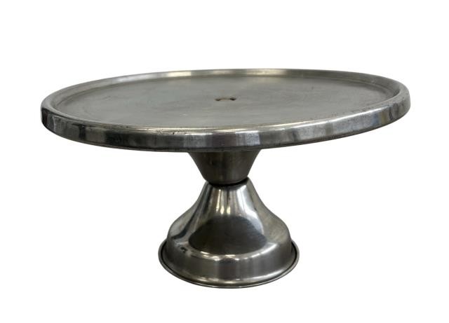 CAKE STAND-Tall Chrome Metal Cake Stand
