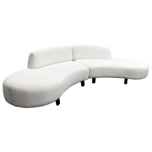 SOFA-SEC-Left Curve White Nubby