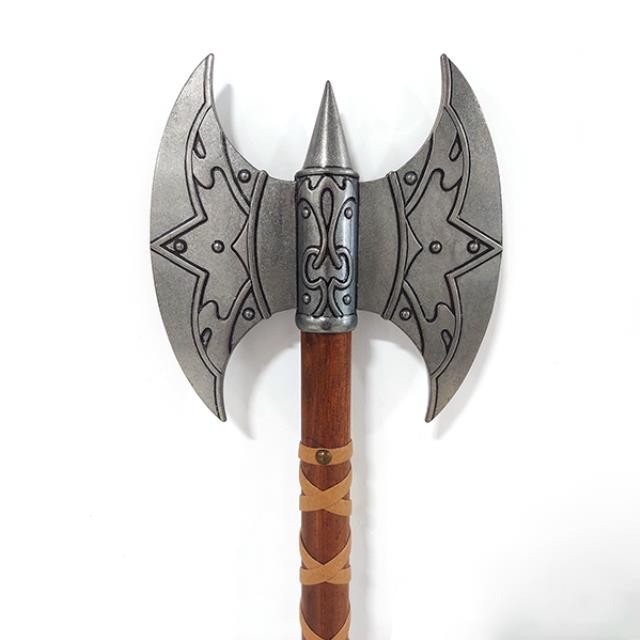 AXE-Viking Double Blade Axe w/Wooden Handle