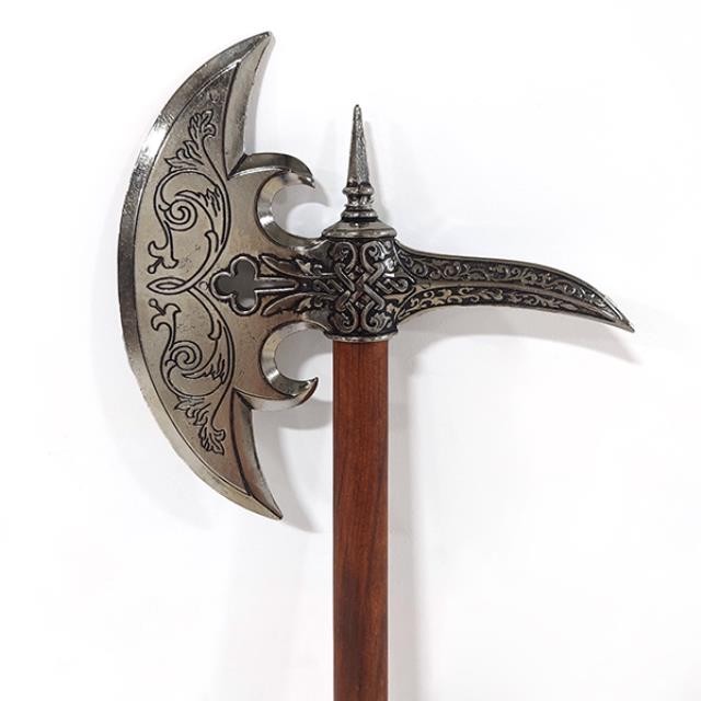 AXE-Viking Axe-Chrome w/Wooden Handle