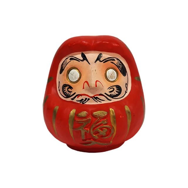 FIGURINE-Red Japanese Daruma Piggy Bank