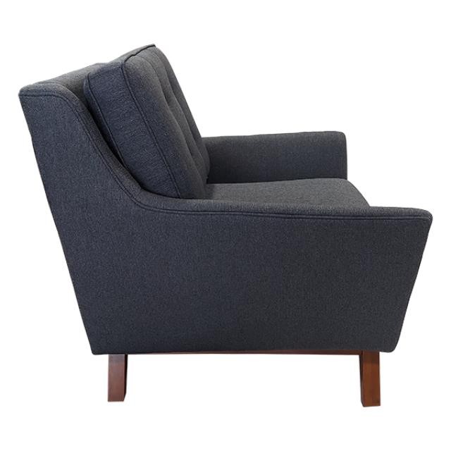 CLUB CHAIR-MCM Charcoal Grey W/Tufted Back Cushion