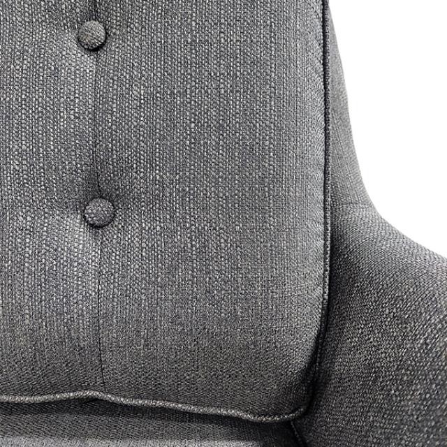 CLUB CHAIR-MCM Charcoal Grey W/Tufted Back Cushion