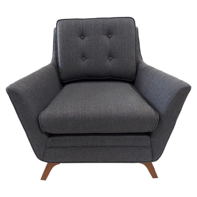 CLUB CHAIR-MCM Charcoal Grey W/Tufted Back Cushion