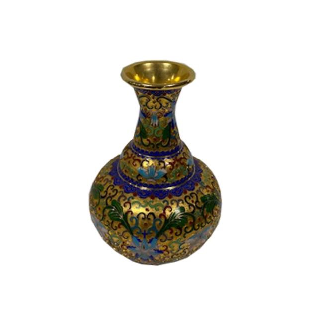 VASE-Gold w/Multi-Colored Detailing