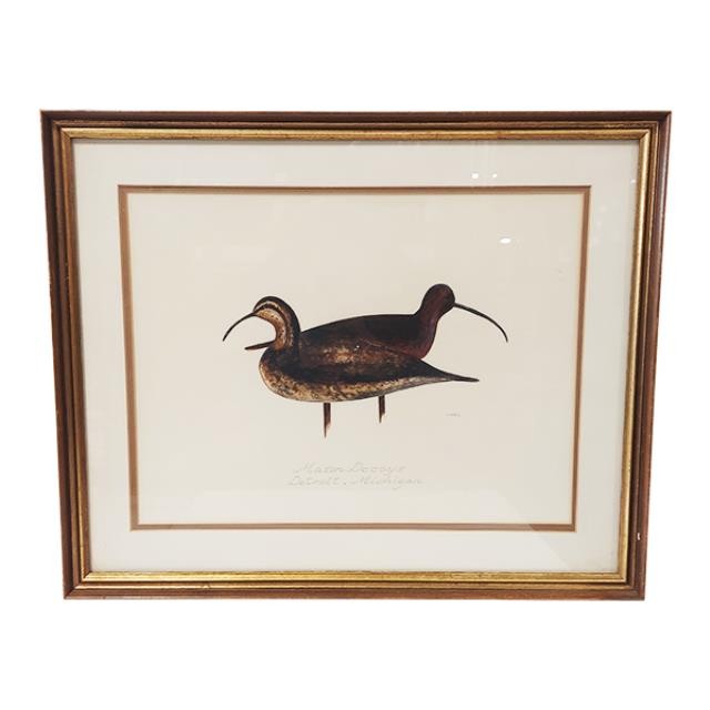 PAINTING-Long Billed Curlew Double Decoy-Framed