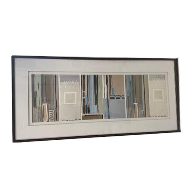 FRAMED ART-Horizontal Abstract W/Browns & Blues