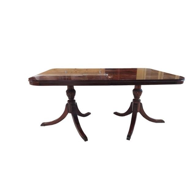 TABLE-DINING-Traditional Double Pedestal Extendable Table