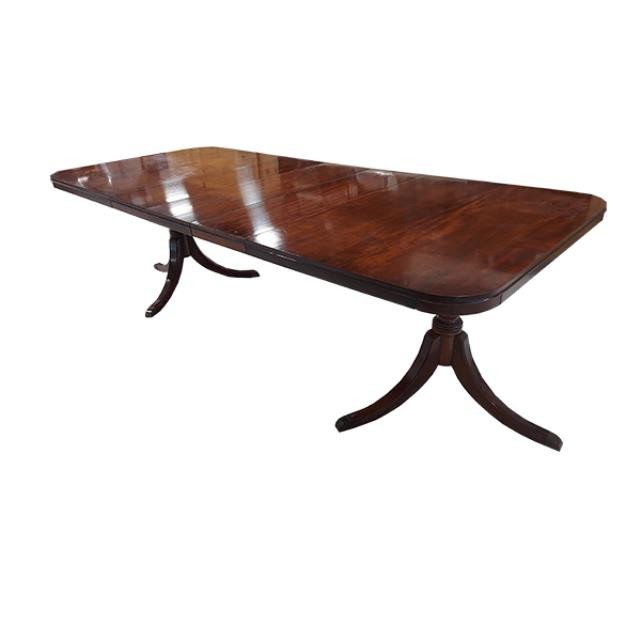 TABLE-DINING-Traditional Double Pedestal Extendable Table