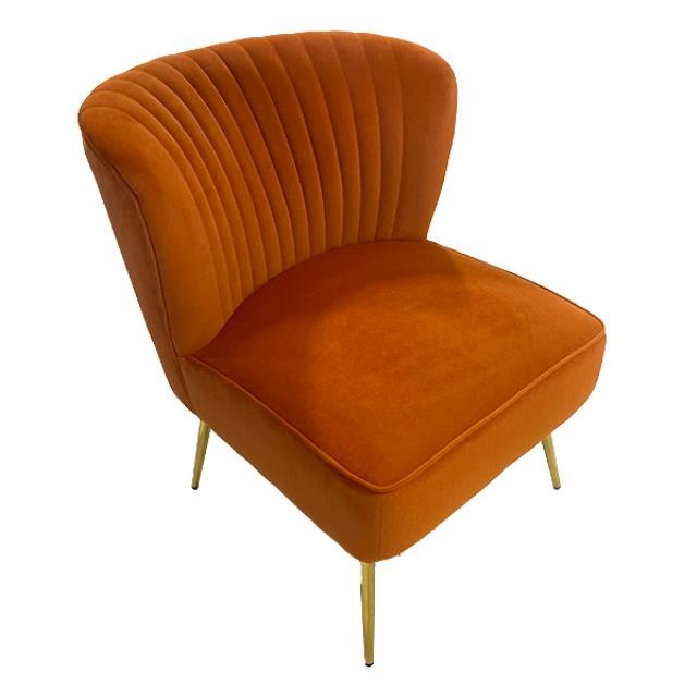 SIDE CHAIR-Tumeric Color Velvet |Channel Back |Gold Leg