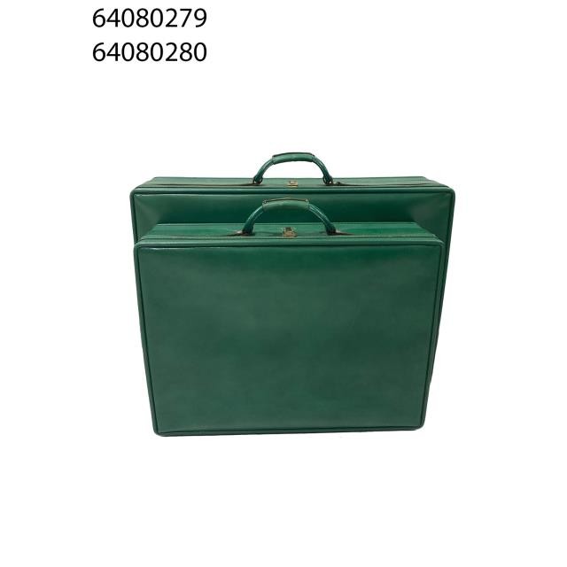 LUGGAGE-Vintage Hartmann Large Soft Shell Green Suitcase