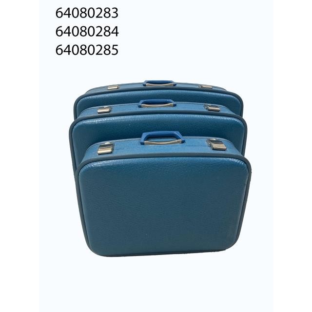 LUGGAGE-Vintage Large Blue Hardshell Suitcase