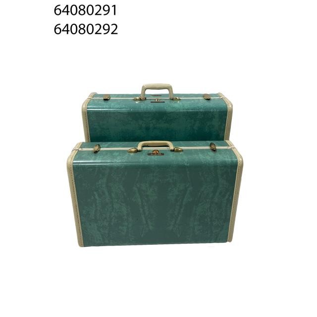 LUGGAGE-Vintage Marbled Green Samsonite w/"HDP" Monogram Initials