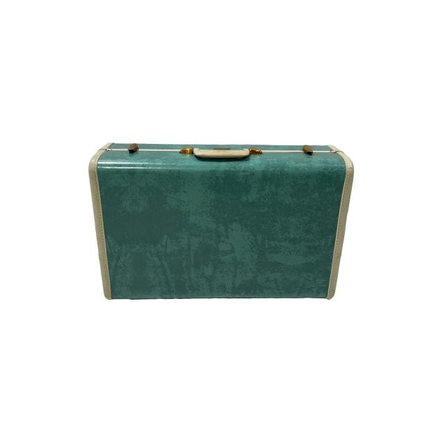 LUGGAGE-Vintage Medium Marblized Bermuda Green Samsonite Suitcase