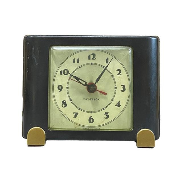 ALARM CLOCK-Vintage Brown/Gold Westclox Ben Bolt